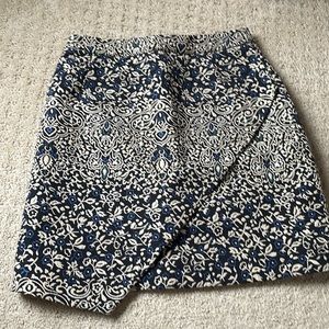 Black blue and cream pencil skirt